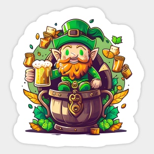 Funny Cute Leprechaun St. Patrick's Day Sticker